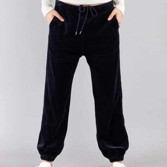 New Nili Lotan Lyvia Luxe Velour Navy Jogger Sweatpants NWT Size XS - Picture 6 of 16